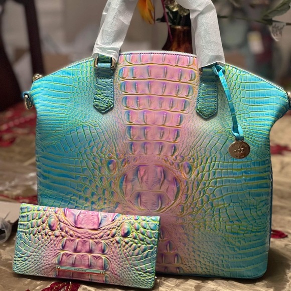 Brahmin cotton candy Duxbury and matching wallet - Picture 1 of 2